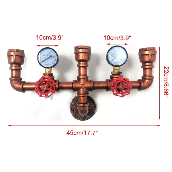 Vintage 3-Light St64 Nástěnné Svítidlo, Nástěnné Svítidlo z tepaného železa, Domácí Dekor, Steampunk, Chodba, Hospoda, Kavárna, Kuchyně