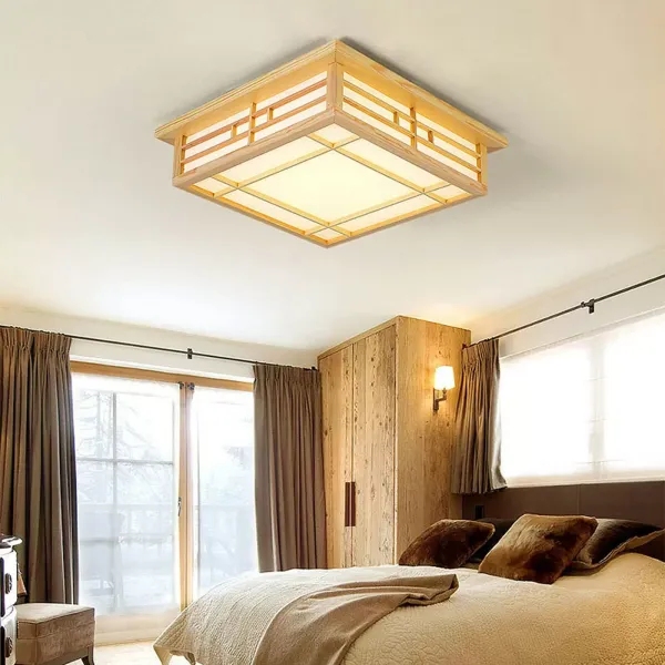 Originální design LED dřevěné stropní svítidlo Japonské stropní svítidlo LED svítidla z masivního dřeva Tatami Pokojová svítidla Ložnice Balkonové protokoly Teplé světlo do ložnice Obývací pokoj Ulička