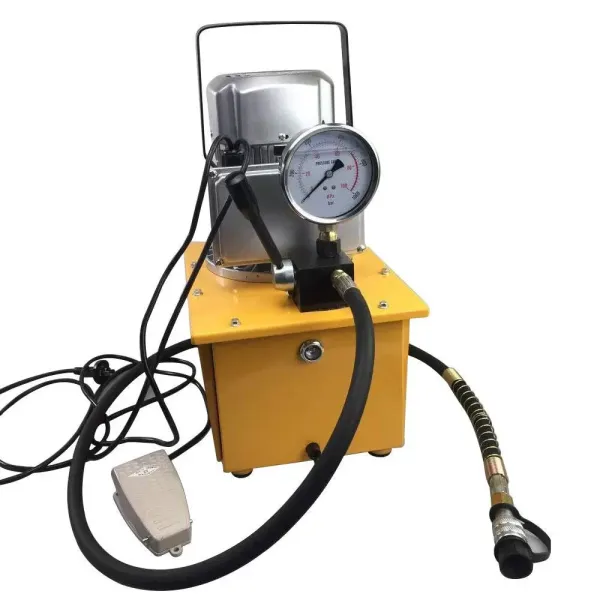 Elektrické hydraulické čerpadlo 750 W 0,6-5 l/min Elektrické hydraulické čerpadlo s ručním ventilem pro ovládání vratného oleje. Elektrické hydraulické čerpadlo 750 W 0,6-5 l/min Elektrické hydraulické čerpadlo s ručním ventilem pro ovládání vratného oleje.