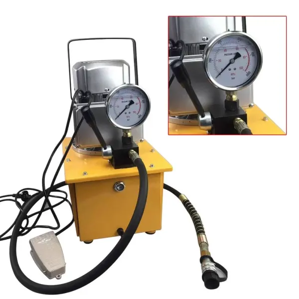 Elektrické hydraulické čerpadlo 750 W 0,6-5 l/min Elektrické hydraulické čerpadlo s ručním ventilem pro ovládání vratného oleje.