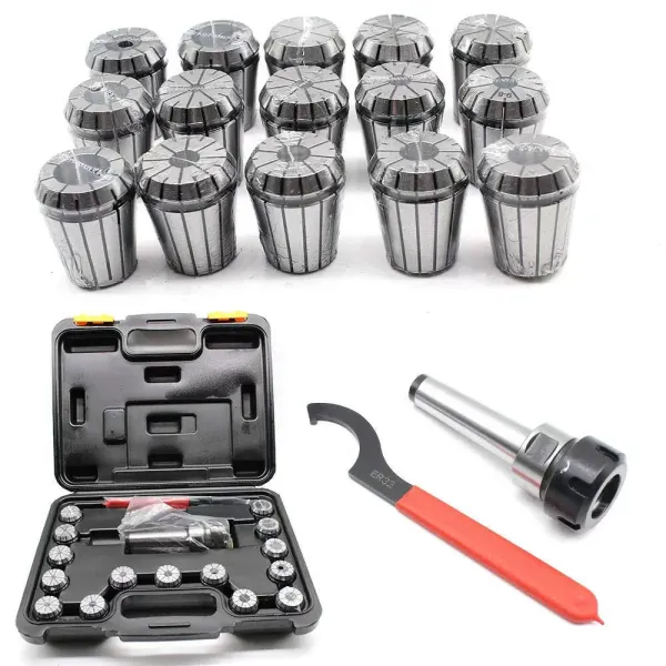 15dílná sada kleštin ER32 470E s kleštinou 2-20mm MK3 M12+ klíč Precision Metal MT3 ER32 M12 Kleštinové sklíčidlo M12*1,75 se sadou kleštin ER32