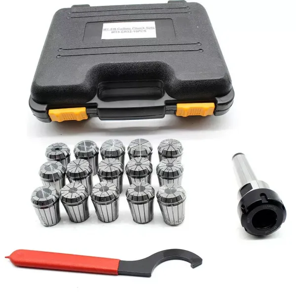 15dílná sada kleštin ER32 470E s kleštinou 2-20mm MK3 M12+ klíč Precision Metal MT3 ER32 M12 Kleštinové sklíčidlo M12*1,75 se sadou kleštin ER32