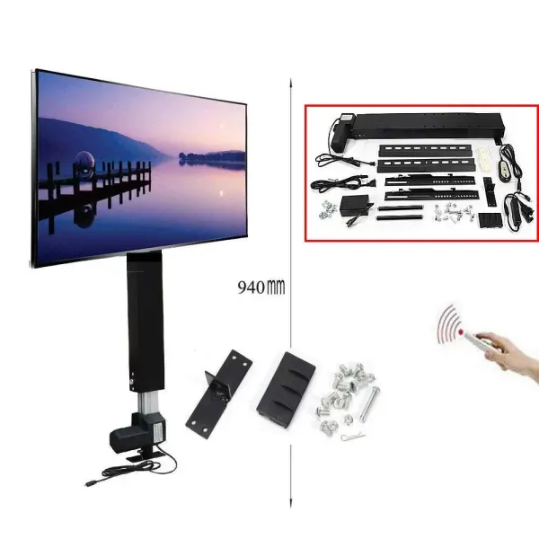 Elektrický televizní stojan výškově nastavitelný 700 mm Dálkové ovládání pro 26" až 57" TV