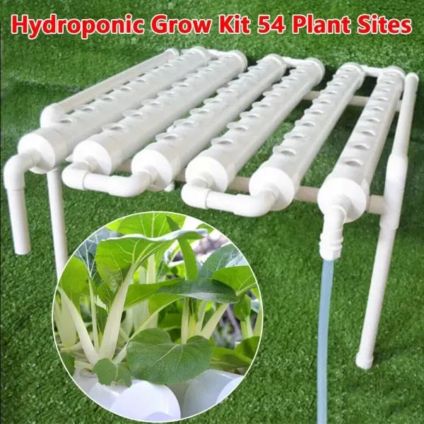 Sada pro hydroponické pěstování – 54 otvorů Hydroponická PVC trubice 6 trubic Systém zahradních rostlin pro listovou zeleninu Sada pro hydroponické pěstování – 54 otvorů Hydroponická PVC trubice 6 trubic Systém zahradních rostlin pro listovou zeleninu