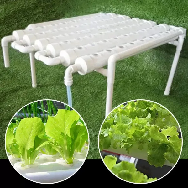 Sada pro hydroponické pěstování – 54 otvorů Hydroponická PVC trubice 6 trubic Systém zahradních rostlin pro listovou zeleninu