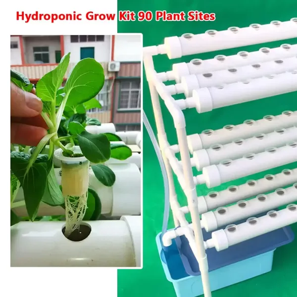 Hydroponická sada pro pěstování zeleniny PVC hydroponická trubka – sada pro hydroponické pěstování 90 míst 10 trubek Hydroponická sada pro pěstování zeleniny PVC hydroponická trubka – sada pro hydroponické pěstování 90 míst 10 trubek
