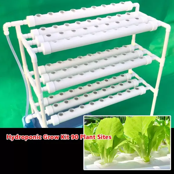 Hydroponická sada pro pěstování zeleniny PVC hydroponická trubka – sada pro hydroponické pěstování 90 míst 10 trubek
