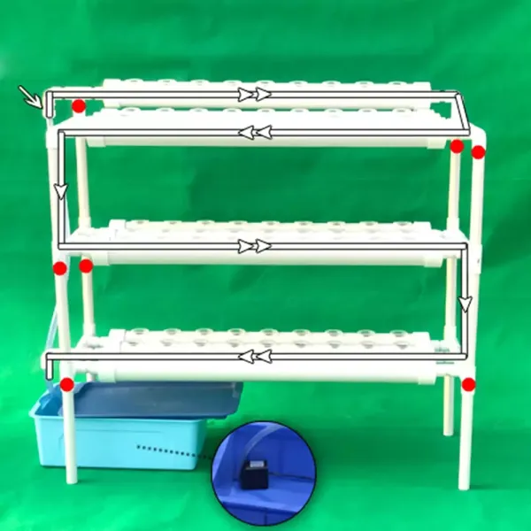 Hydroponická sada pro pěstování zeleniny PVC hydroponická trubka – sada pro hydroponické pěstování 90 míst 10 trubek