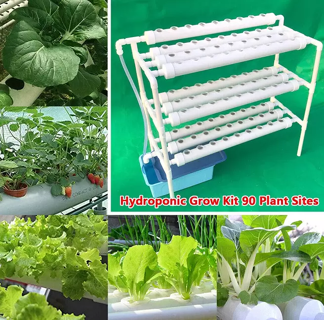 Hydroponická sada pro pěstování zeleniny PVC hydroponická trubka – sada pro hydroponické pěstování 90 míst 10 trubek