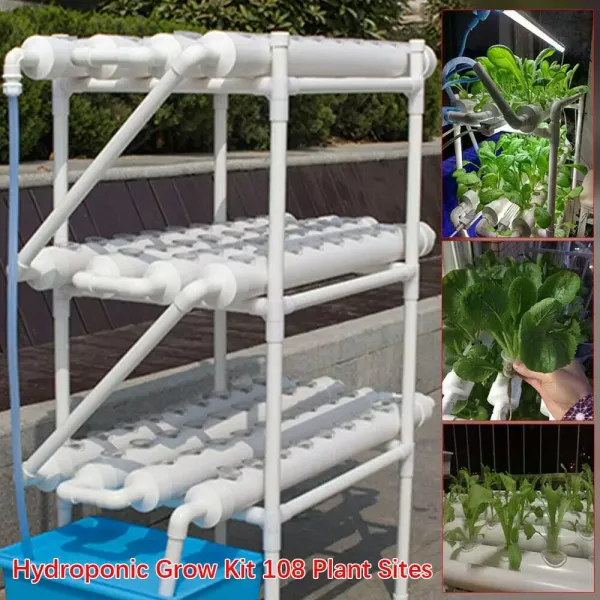Sada pro hydroponické pěstování PVC - Systém hydroponického pěstování - Sada pro hydroponické pěstování - 3 vrstvy - 108 slotů - 12 trubek Sada pro hydroponické pěstování PVC - Systém hydroponického pěstování - Sada pro hydroponické pěstování - 3 vrstvy - 108 slotů - 12 trubek