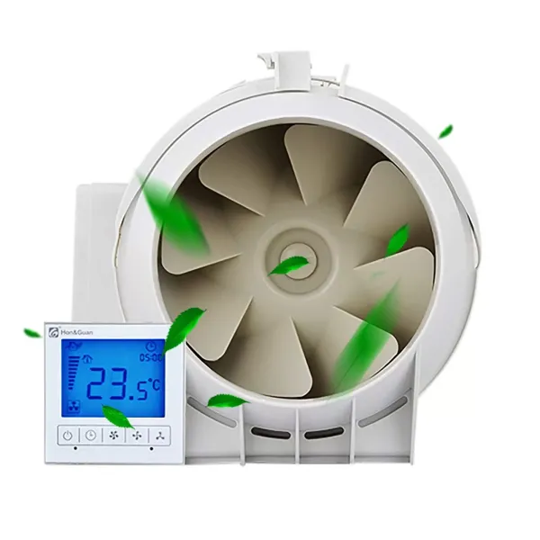 220V kruhový výfukový ventilátor Trubkový ventilátor Koupelnový ventilátor 3rychlostní potrubní odsávací ventilátor s časovačem a hygrostatem pro ložnici, koupelnu nebo kuchyni