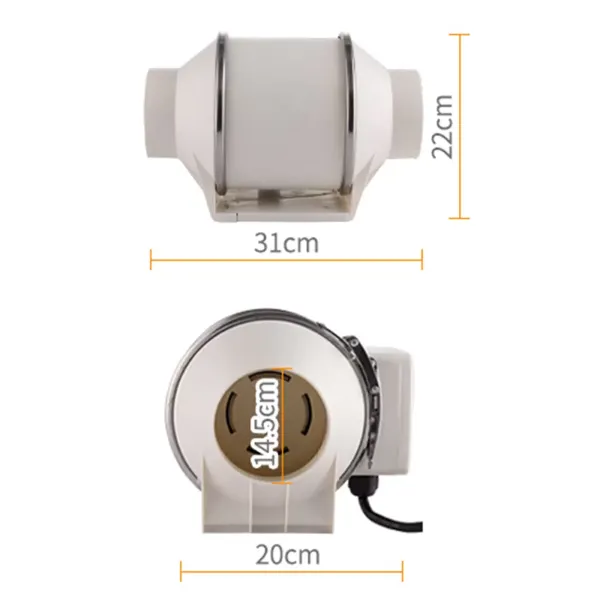 HF-200P Trubkový ventilátor s kuličkovým ložiskem 220V