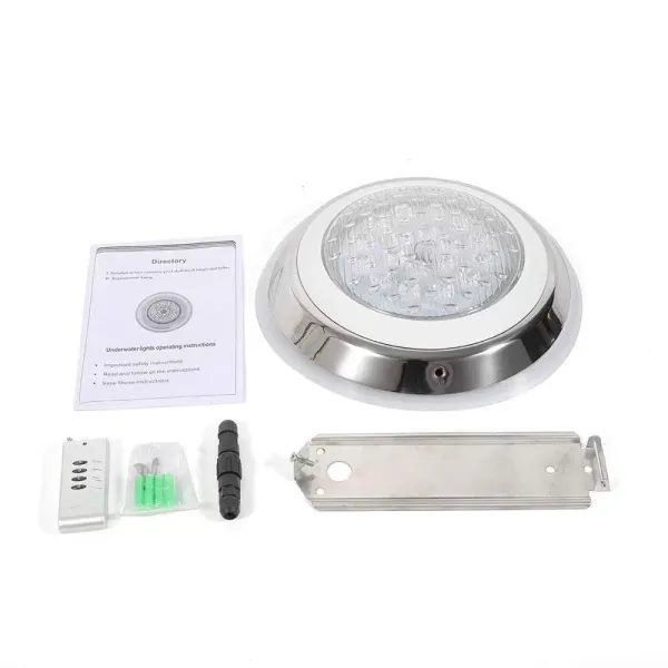 Bazénová lampa 54W RGB LED světlo vodotěsné IP68 Nerezové podvodní osvětlení s dálkovým ovládáním Vodotěsné pro bazény Akvária Tělocvičny Fontány