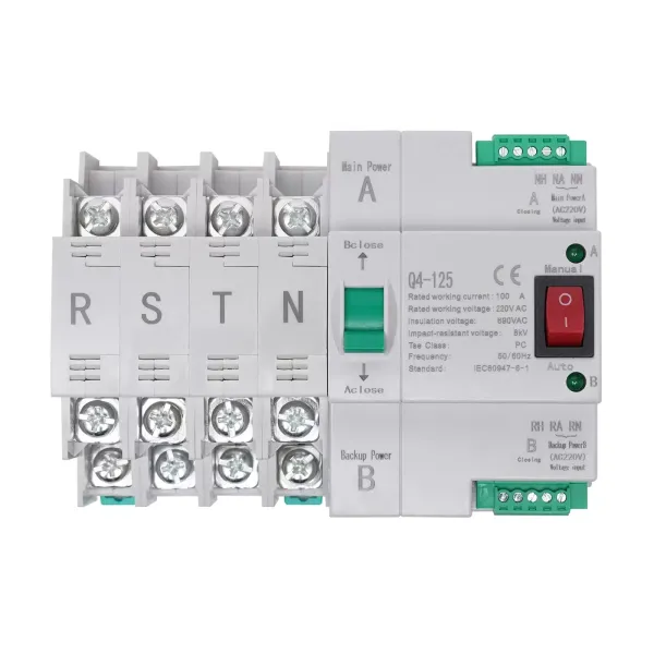 Duální přepínač napájení Automatický 100 A 220 V 4P Automatické přepínání hlavního a pomocného napájení Automatický přepínač Dual Power Duální přepínač napájení Automatický 100 A 220 V 4P Automatické přepínání hlavního a pomocného napájení Automatický přepínač Dual Power