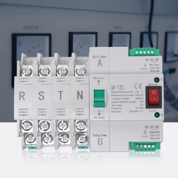 Duální přepínač napájení Automatický 100 A 220 V 4P Automatické přepínání hlavního a pomocného napájení Automatický přepínač Dual Power Duální přepínač napájení Automatický 100 A 220 V 4P Automatické přepínání hlavního a pomocného napájení Automatický přepínač Dual Power