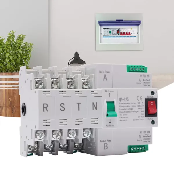 Duální přepínač napájení Automatický 100 A 220 V 4P Automatické přepínání hlavního a pomocného napájení Automatický přepínač Dual Power