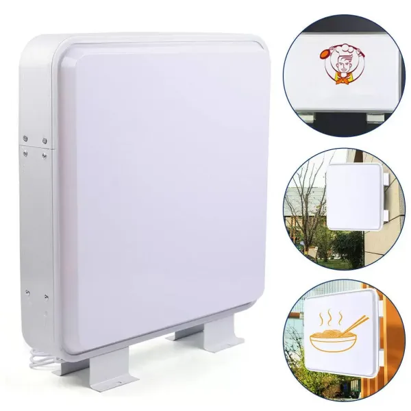 Oboustranný LED světelný box - Čtvercový nosní panel - 50 x 50 cm