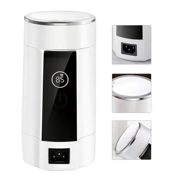 Přenosná rychlovarná konvice 600ml Mini elektrický cestovní bojler Společná ubytovna z nerezové oceli pro byt, kancelář, cestování (bílá)