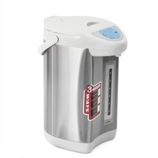Rychlovarná konvice, nerezová ocel, 5,8 l, zásobník horké vody, displej hladiny vody, zásobník teplé vody, šedá