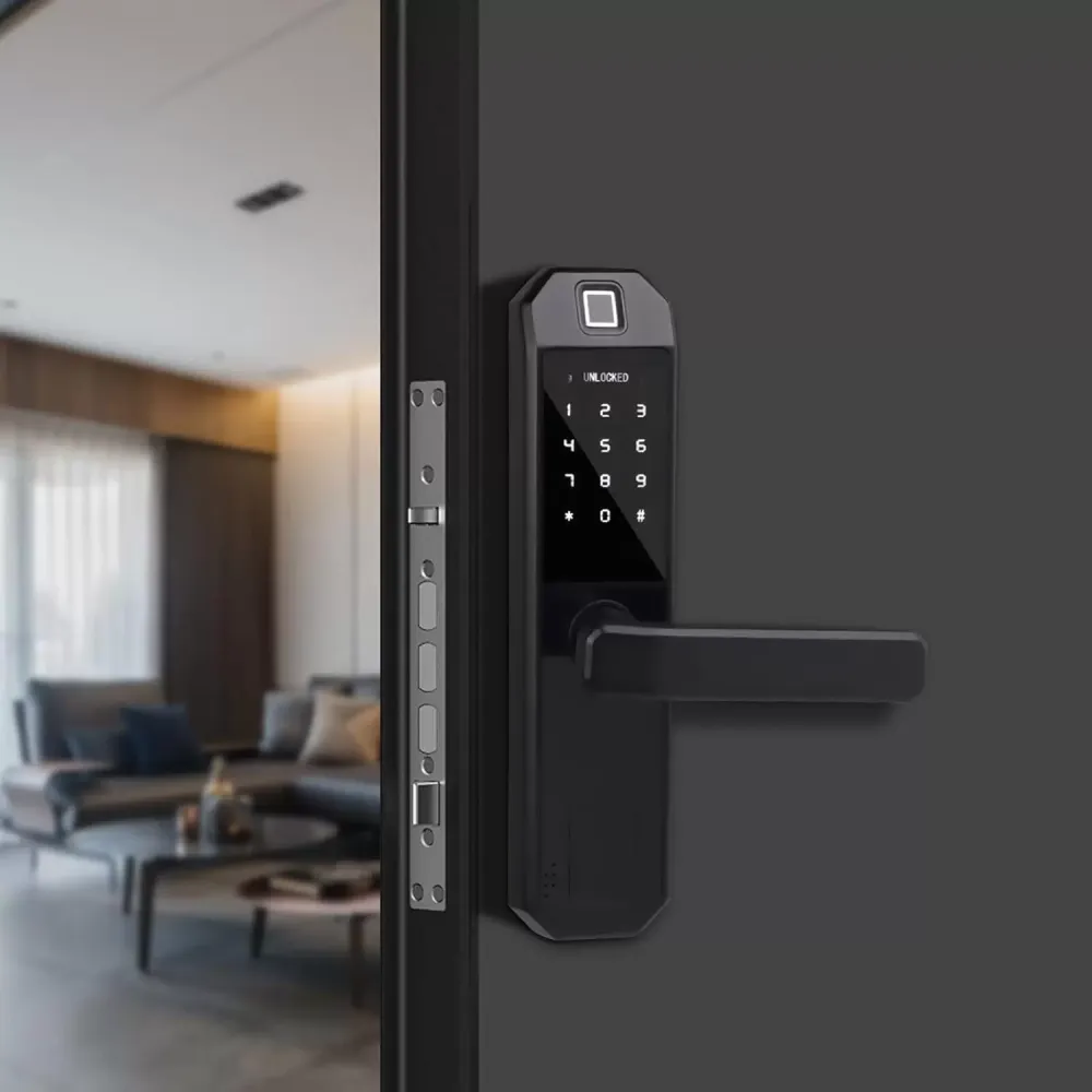 CNCEST-Electronic Fingerprint Door Lock Black Smart Lock 4,5V-6,5V