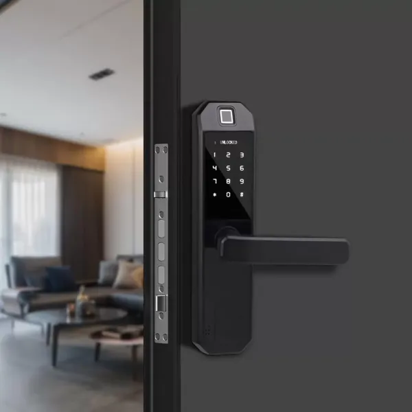 CNCEST-Electronic Fingerprint Door Lock Black Smart Lock 4,5V-6,5V
