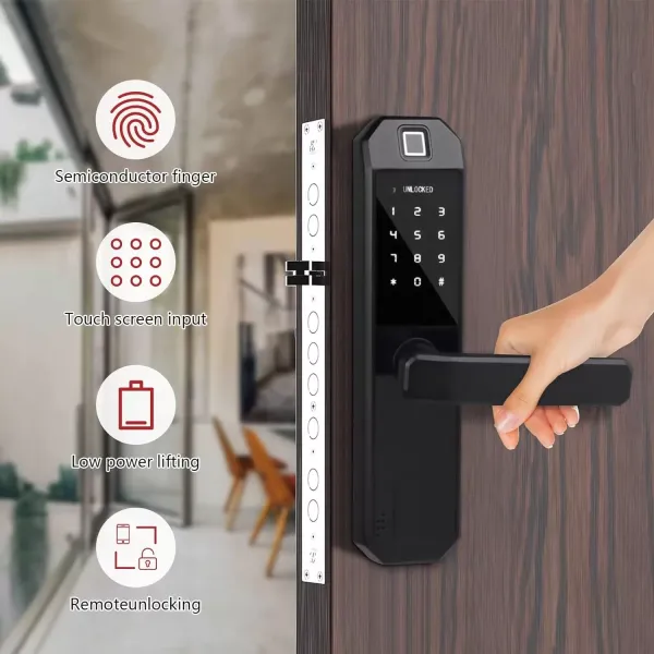 CNCEST-Electronic Fingerprint Door Lock Black Smart Lock 4,5V-6,5V CNCEST-Electronic Fingerprint Door Lock Black Smart Lock 4,5V-6,5V