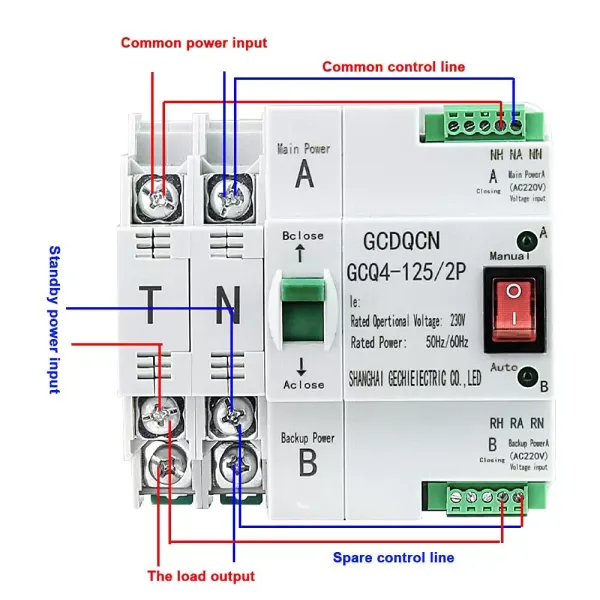 Dual Transfer Switch 63A 2P Automatic Dual Transfer Switch 63A 2P Automatic