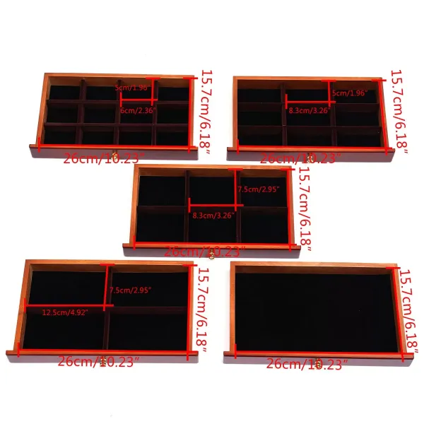 Hnědá dřevěná šperkovnice - 6 pater - velká - 30 x 18,5 x 25 cm - se vzorem čtyřlístku Hnědá dřevěná šperkovnice - 6 pater - velká - 30 x 18,5 x 25 cm - se vzorem čtyřlístku