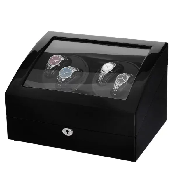 Automatický natahovač hodinek – 10 slotů – LED – 5 režimů – pro hodinky a prsteny – Polyuretan – Černá