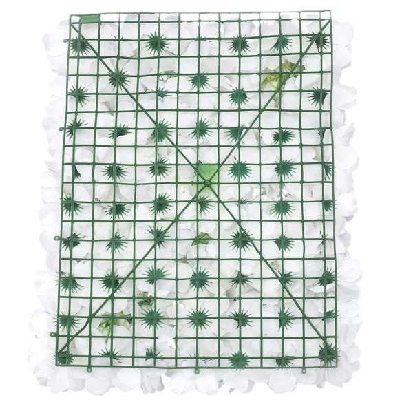 12 balení Bílé umělé květinové stěny 60 x 40 cm - Umělý květinový nástěnný panel - Dekorace svatební cesty