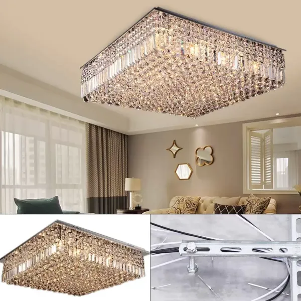 Krásná lustrová závěsná lampa Moderní kulatá lampa E14 Crystal Crystal Stmívatelné stropní LED svítidlo