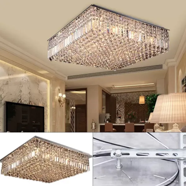 Krásná lustrová závěsná lampa Moderní kulatá lampa E14 Crystal Crystal Stmívatelné stropní LED svítidlo