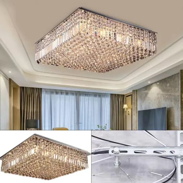Krásná lustrová závěsná lampa Moderní kulatá lampa E14 Crystal Crystal Stmívatelné stropní LED svítidlo