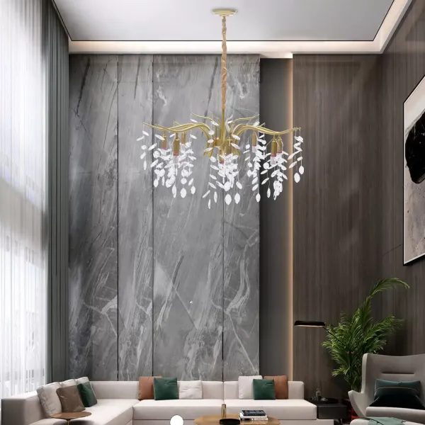 Křišťálové stropní svítidlo, kovový lustr, 12W, zlatý design, obývací pokoj, lustr, luxusní dekorace