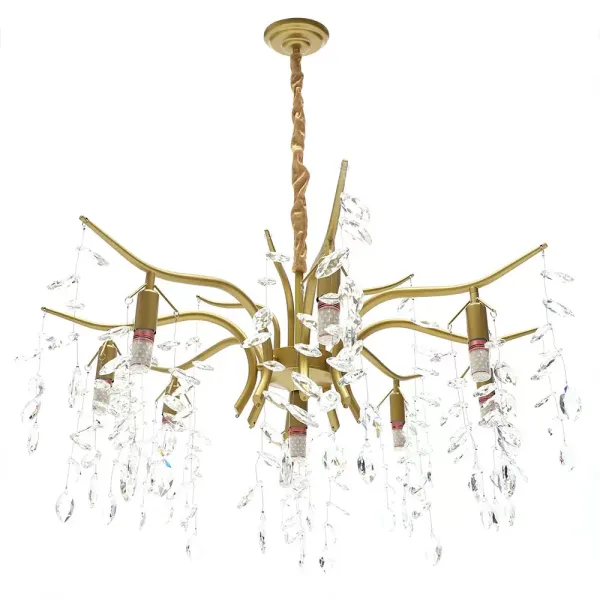 Křišťálové stropní svítidlo, kovový lustr, 12W, zlatý design, obývací pokoj, lustr, luxusní dekorace