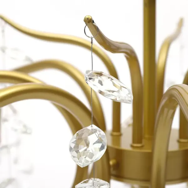 Křišťálové stropní svítidlo, kovový lustr, 12W, zlatý design, obývací pokoj, lustr, luxusní dekorace