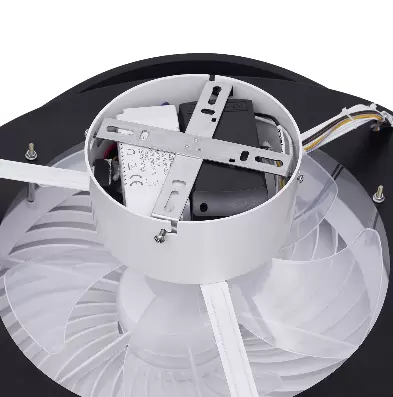 Stropní ventilátor se světlem, LED dálkové ovládání, plně nastavitelný režim svícení, neviditelná akrylová křídla