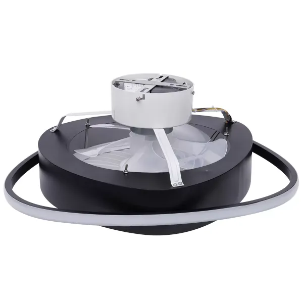 Stropní ventilátor se světlem, LED dálkové ovládání, plně nastavitelný režim svícení, neviditelná akrylová křídla