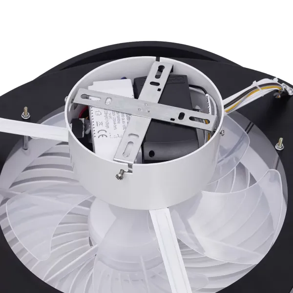 Stropní ventilátor se světlem, LED dálkové ovládání, plně nastavitelný režim svícení, neviditelná akrylová křídla