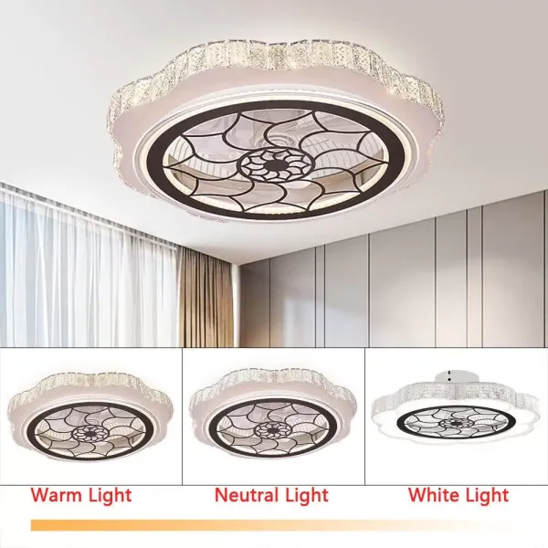 LED stropní svítidlo s ventilátorem, moderní tiché stropní svítidlo s dálkovým ovládáním, stmívatelný ventilátor, do obývacího pokoje, ložnice, jídelny