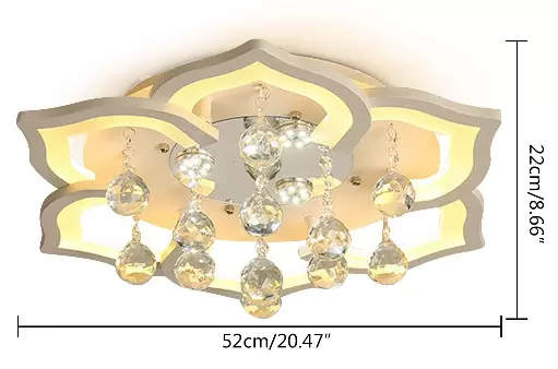 Moderní akrylový lustr - 60 W - Pro zapuštěnou montáž - 85-265 V - Akryl - kov - Křišťál