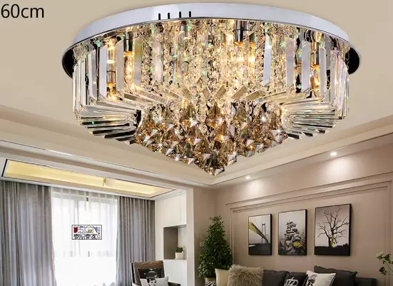 Stropní křišťálový lustr 9 světel E14 60cm Moderní stropní svítidlo Křišťálový lustr Stropní svítidla 3 světla Dekorace osvětlení