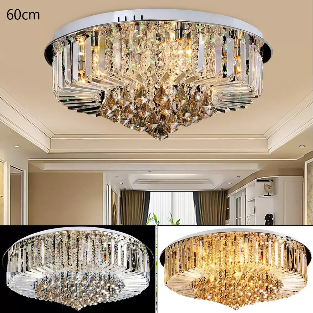Stropní křišťálový lustr 9 světel E14 60cm Moderní stropní svítidlo Křišťálový lustr Stropní svítidla 3 světla Dekorace osvětlení
