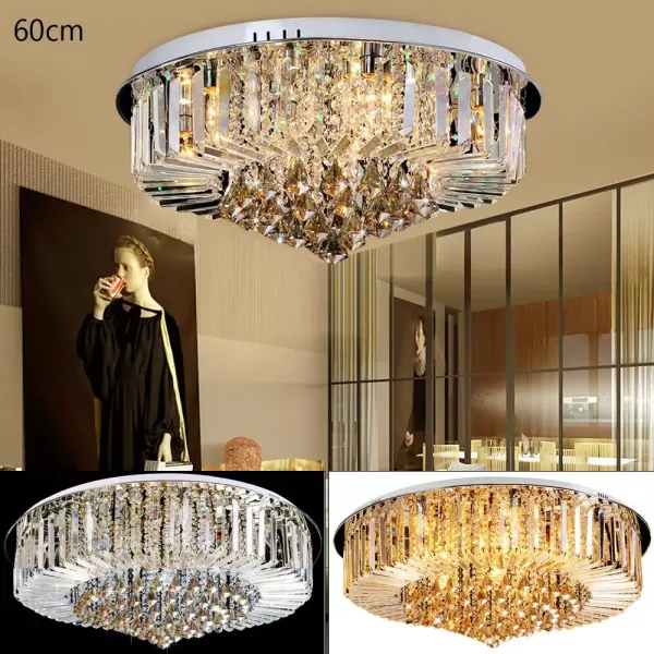 Stropní křišťálový lustr 9 světel E14 60cm Moderní stropní svítidlo Křišťálový lustr Stropní svítidla 3 světla Dekorace osvětlení