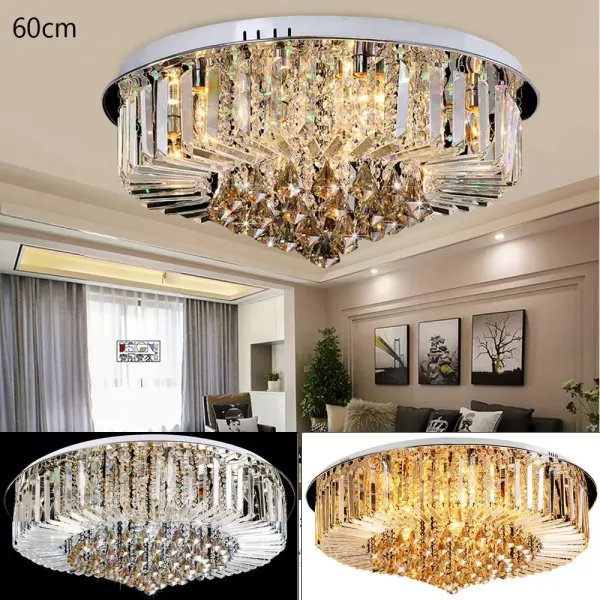 Stropní křišťálový lustr 9 světel E14 60cm Moderní stropní svítidlo Křišťálový lustr Stropní svítidla 3 světla Dekorace osvětlení