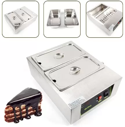 2 x 4 l Elektrická tavička čokolády 30-85°C Tavicka čokolády 10 kg Komerční tavič 1500 W