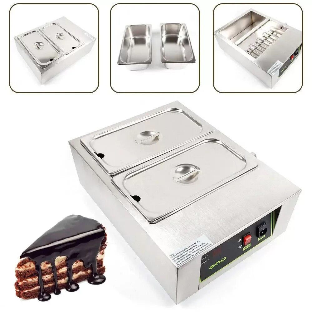 2 x 4 l Elektrická tavička čokolády 30-85°C Tavicka čokolády 10 kg Komerční tavič 1500 W