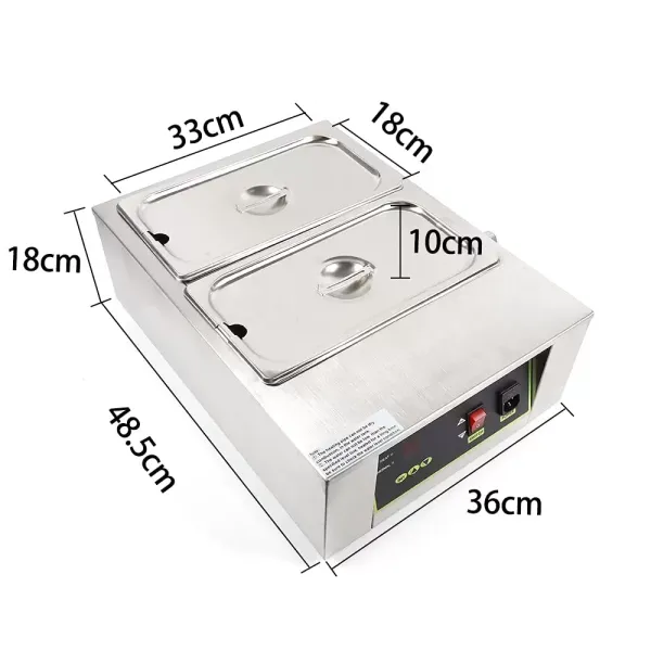 2 x 4 l Elektrická tavička čokolády 30-85°C Tavicka čokolády 10 kg Komerční tavič 1500 W