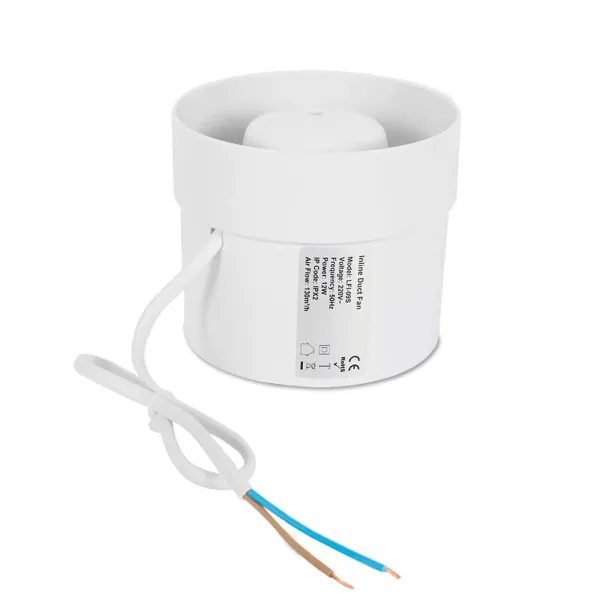 CNCEST Koupelnový trubkový ventilátor s kuličkovým ložiskem 100/125/150 mm pro WC, Koupelnu, Skleník, Kuchyni, Kulatý, 100 mm