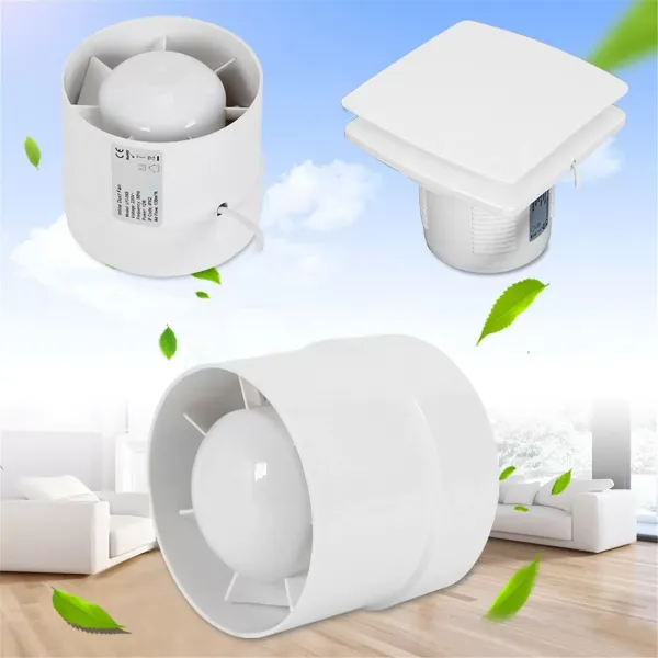 CNCEST Koupelnový trubkový ventilátor s kuličkovým ložiskem 100/125/150 mm pro WC, Koupelnu, Skleník, Kuchyni, Kulatý, 100 mm CNCEST Koupelnový trubkový ventilátor s kuličkovým ložiskem 100/125/150 mm pro WC, Koupelnu, Skleník, Kuchyni, Kulatý, 100 mm